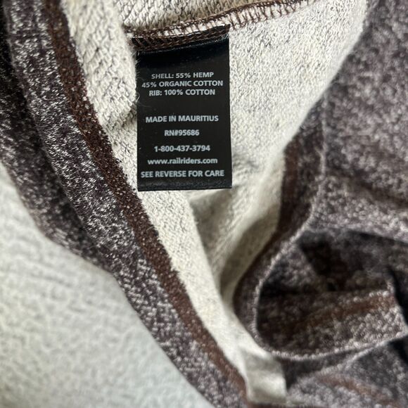 Rail Riders Hemp Sweater Mens L Brown Cotton 1/4 Zip Pullover Sweatshirt Hiking - Picture 12 of 13